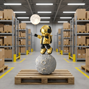 Estatua de Astronauta de Resina Pintada a Mano, Escultura Artística para Sala de Estar, Estatua Grande para Piso, Venta al Por Mayor - Product Image 1