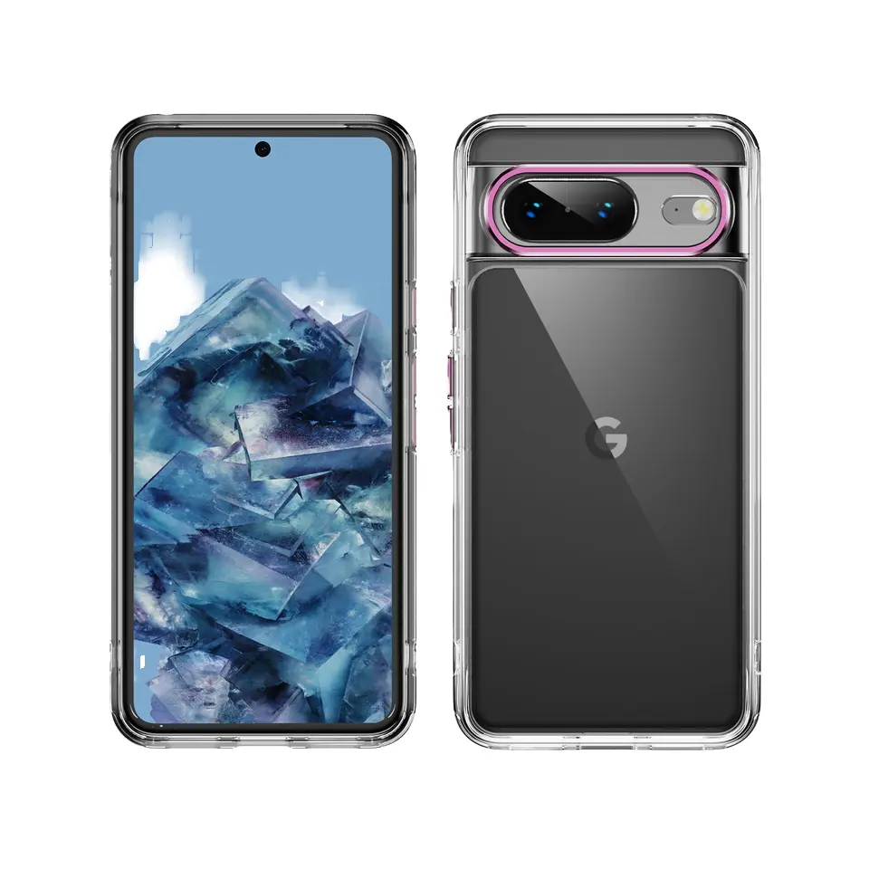 Capa de TPU transparente para celular Pixel 8 PC, capa à prova de choque com câmera fofa, capas para celular