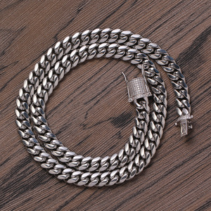 สร้อยคิวบา 8 มม. สร้อยคอสแตนเลส หัวเข็มขัดทองแดง สร้อยคิวบา แทนจิง - Product Image 2