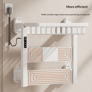 <span class=keywords><strong>Scaldasalviette</strong></span> Elettrico da Parete a 2 Barre con Timer Integrato, <span class=keywords><strong>Scaldasalviette</strong></span> Impermeabile in Alluminio per Bagno, <span class=keywords><strong>Bianco</strong></span> - Product Image 1