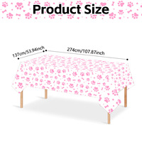 Nappe jetable en plastique à motif de patte d'animal, tapis de table à motif de patte de chat pour la décoration de fête d'anniversaire sur le thème des animaux de compagnie