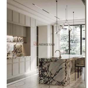 Phong cách Châu Âu tùy chỉnh nhà bếp Countertop tự nhiên Onyx với đá cẩm thạch Countertop tường kệ Laminate nhà bếp Countertop đảo - Product Image 4