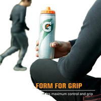 Bouteille de sport standard pour adulte de 1000 ml (32 oz) en plastique PP vert, écologique, avec couvercle alimentaire sûr, pour voyage, gym, vente en gros, type Gatorade, à presser