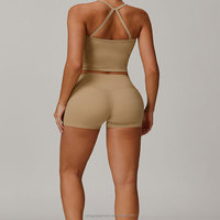 Ensemble de vêtements de sport sans couture, soutien-gorge de sport en nylon sans dos, leggings taille haute, vêtements de sport, vêtements de fitness, vêtements de yoga, vente chaude personnalisée