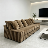 Canapé modulaire en tissu corduroy minimaliste moderne, éponge haute densité, compressé sous vide, pliable, convertible en lit pour salon