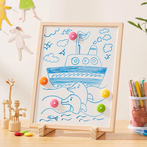 Lavagna lavagna lavagna per bambini in legno scuola materna foto staffa da parete espositore per opere di scrittura e disegno - Product Image 2