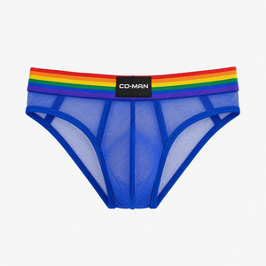 Sous-vêtements sexy pour hommes, style clubbing, jockstrap en maille transparente, taille basse, avec ceinture arc-en-ciel et poche en U, pour adolescents - Product Image 1