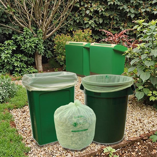 100% Biodegradable Bio Degradable Rubbish Garbage Bag Compostable 30l  Waste Flat Top Garbage Trash Bags for Kitchen