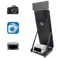 Miroir Magique Intelligent 43 Pouces Compatible Appareil Photo Reflex Numérique Cabine Photo pour Fêtes 3-6 Personnes Contrôle Tactile USB Verre Trempé & Métal