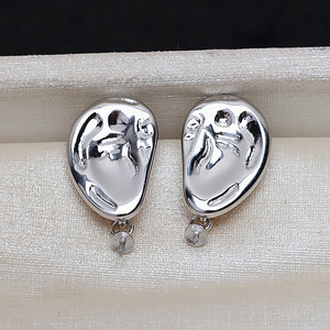 Boucles d'oreilles baroques en argent S925 pour femmes, 8-14 perles, bijoux de déformation, accessoires de bricolage, cheveux suspendus avec une forme unique - 3949 - Product Image 3
