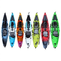 Kayak de pêche à pédales avec 4 poignées, moteur électrique de 12 pieds, bateau à rames, avec 1 pièce, support de canne à pêche