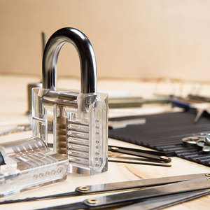 Outils de serrurier en acier XMM Factory, ensemble d'outils de déverrouillage de sécurité, avec <span class=keywords><strong>cadenas</strong></span> <span class=keywords><strong>transparent</strong></span> pour débutant XMM-8810 - Product Image 4