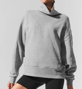 Nueva sudadera de algodón con cuello simulado para mujer, de manga larga, de alta calidad, cuello oversize, ligera y holgada. - Product Image 4