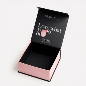 Boîte cadeau magnétique pour petits bijoux avec logo personnalisé, recyclable, en carton rigide, boîte en velours pour collier - Product Image 1