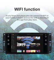 Autoradio double DIN 7 pouces avec écran tactile Android, Carplay, GPS, Wifi, Bluetooth, caméra de recul, commandes au volant pour Jeep, Dodge, Chrysler