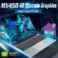 Ordinateurs portables de jeu 15.6 pouces MX450 2G carte graphique discrète intel Core i7 11th FHD IPS Notebo ordinateur portable DDR4 16G RAM 2T SSD
