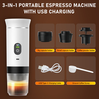 Mini machine à café portable en plastique USB semi-automatique, pression de pompe 20 bars, type C, machine à expresso à capsules auto-chauffante 12V