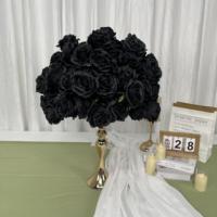 Boules de fleurs artificielles roses bleues et blanches réalistes faites à la main les plus populaires pour centres de table de mariage et décorations de fond