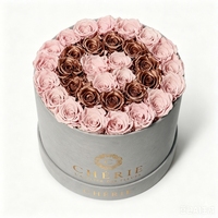 Boîte à fleurs ronde de luxe personnalisée, boîte à fleurs ronde écologique pour arrangement de roses préservées