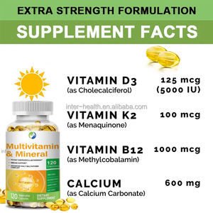 OEM gıda takviyesi kompleksi A vitamini, C, B3, B5, B6, B12 kalsiyum demir çinko Vegan Mineral <span class=keywords><strong>Multivitamin</strong></span> Softgels kapsüller - Product Image 2