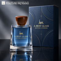 Flacon de parfum en verre trapézoïdal personnalisé avec logo et couleur sur mesure, 50 ml, 100 ml, fabrication en usine, conforme à la norme PPWR, flacon cosmétique