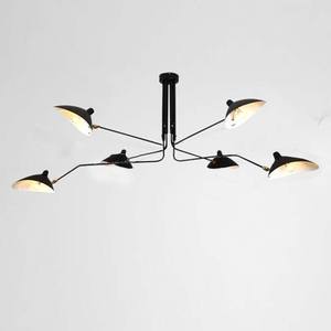 Lampadario Moderno per Sala da Pranzo, Lampada a Sospensione per Cucina, Lampadario in Metallo, Illuminazione a Foglia per Bar, Grande Lampada da Soffitto Nera - Product Image 4