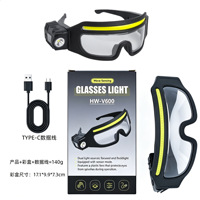 Lampe de travail COB super lumineuse IP65, faisceau réglable, étanche, pour camping, sécurité, lampe frontale LED rechargeable avec détecteur de mouvement, lumière pour lunettes