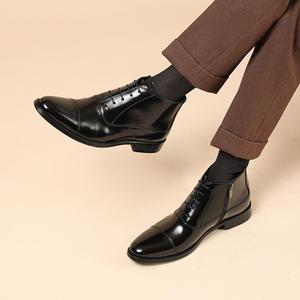 Chaussures Oxford pour hommes britanniques en cuir véritable imperméable, à bout fermé, faites à la main, pour mariage, formelles, décontractées, antidérapantes, avec boucles et sangles - Product Image 4