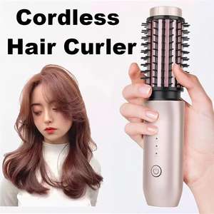 <span class=keywords><strong>Cepillo</strong></span> de aire caliente inalámbrico recargable portátil 3 en 1 <span class=keywords><strong>alisador</strong></span> de pelo de cerámica y rizador Multi Styler juego de Peine rizador de pelo - Product Image 3