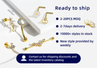 Toposh, anneau de tragus, de daith ou de nez en or massif 14 carats, clicker segmenté pour cartilage, boucle d'oreille, bijou de piercing pour mariage ou fiançailles avec zircon cubique (CZ)