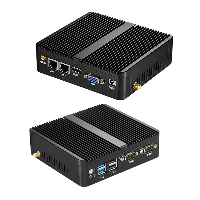 Fanless industrial box pc computer h4 i3 i5 i7 dual lan Core i5 Embedded Industrial mini pc for desktop pc