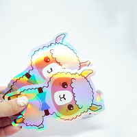Pegatinas de holograma UV de vinilo a prueba de agua autoadhesivas personalizadas pegatinas reflectantes de arcoíris holográficas para recompensa de niños