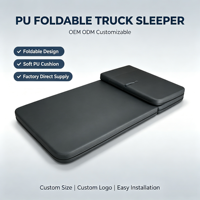 Matelas pliable en PU imperméable et résistant à l'usure pour cabine de camion, camping-car, fourgonnette, taille personnalisée, logo