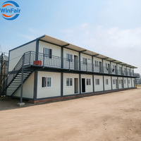 Maison modulaire pliable à deux étages WinFair à faible coût, préfabriquée en Indonésie pour les quartiers du personnel / les dortoirs / les camps de travailleurs