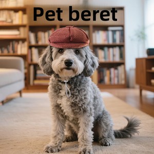 Boina Clásica Bordada Estilo Caballero para Perros y Gatos - Sombrero para Mascotas para Todas las Estaciones, Cumpleaños - Product Image 2