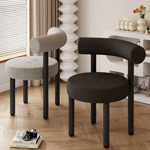 Tabouret de maquillage avec dossier, chaise ronde pivotante pour chambre à coucher, utilisation comme coiffeuse - Product Image 4