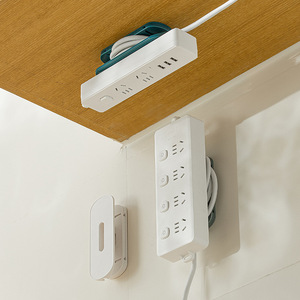 Wall Mounted <b>Power</b> Strip Holder Adjustable Cable Organizer Suction Cup Hook For Router And Outlet Management Elegant White - Product Image 3