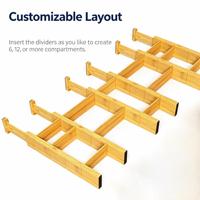 SpaceAid – Séparateurs de tiroirs en bambou, inserts ajustables et extensibles pour vêtements, 6 séparateurs, 12 inserts (13,25-17 po)