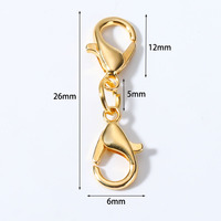 Connecteurs de porte-clés à fermoir mousqueton double tête en alliage de zinc électroplaqué, accessoires de bijoux DIY - Ornement pour collier et bracelet