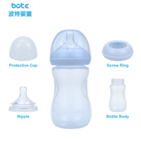 Logo kustom OEM ODM botol bayi PPSU bebas BPA 120 ml 240 ml 320 ml leher lebar botol susu anti kolik untuk bayi
