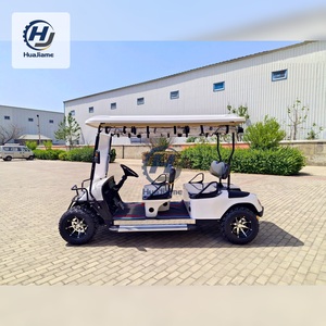 Voiturette de golf électrique blanche personnalisée 6 places, 3 rangées (avant/arrière), Buggy VIP, Navette touristique, pour événements et mariages, Huajia Hainan - Product Image 4