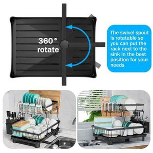 Égouttoir à vaisselle multifonctionnel en acier inoxydable, support de rangement en fil métallique pour cuisine domestique - Product Image 3