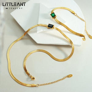 Chaîne de lame de <span class=keywords><strong>scie</strong></span> à pierres précieuses naturelles Collier en pierre de zircon multicolore Bracelet en os fin Ensemble de bijoux - Product Image 4