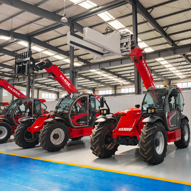 4000kg Capacity Diesel Engine 4WD Telehandler 17.6m Height Telescopic Handler Hydraulic Grapple Fork Load Sensing Variable
