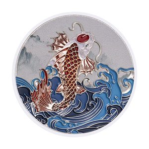 เหรียญจีนรูปปลาคราฟนำโชค ชุบทองและเงิน ของสะสม ของที่ระลึก ของขวัญมงคล - Product Image 6