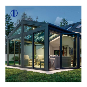 Conception de Chine vente en gros serre en verre double solarium véranda en aluminium véranda de jardin véranda maisons en verre <span class=keywords><strong>toit</strong></span> en verre - Product Image 4