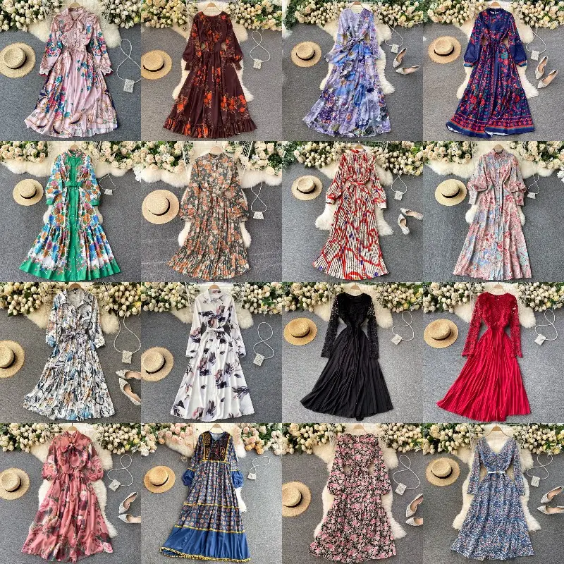 Klv — robe de soirée en dentelle vintage en mousseline, grande taille, tenue élégante pour femmes, à volants, bonne qualité, vacances, 2021