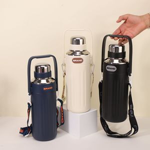 2026 Luxury <b>Large</b> Capacity Stainless Steel Water Bottle with Handle Strap Wholesale Custom Logo Outdoor Travel Vacuum <b>Flask</b> - Product Image 2