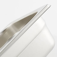 Plateaux Gastronorm 176*162*150mm Récipients de cuisine Récipient alimentaire en acier inoxydable GN Pan