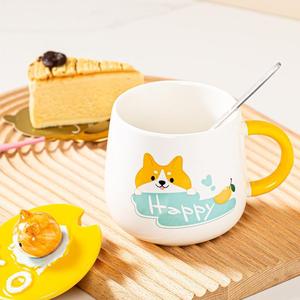 Taza de agua de cerámica con tapa para niña, vaso de cerámica con diseño de cachorro, superbonito, novedad, gran oferta - Product Image 4